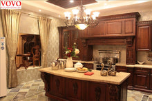 Load image into Gallery viewer, Birch solid wood kitchen cabinet with curvy countertop for island