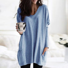 将图片加载到图库查看器,Blouse 2019 Top New Womens Solid Warm Long Sleeve V Neck Sweatshirt Loose Solid Pullover Tops Blouse For Women Haut Femme