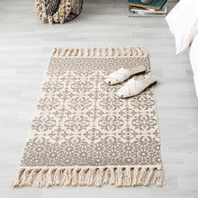 Load image into Gallery viewer, Bohemian Home Decorative Cotton Linen Hand Woven Rugs Geometric Floor Mat Bedroom Living Room Carpet With Tassels Home Decor