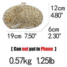 将图片加载到图库查看器,Boutique De FGG Rat Pattern Women Crystal Clutch Evening Bags Metal Minaudiere Rhinestone Handbag Wedding Party Purse