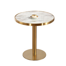 Load image into Gallery viewer, Brass Gold-Plated Wire Drawing Table Marble Stainless Steel Reception Bar Table Modern Side Coffee Tables
