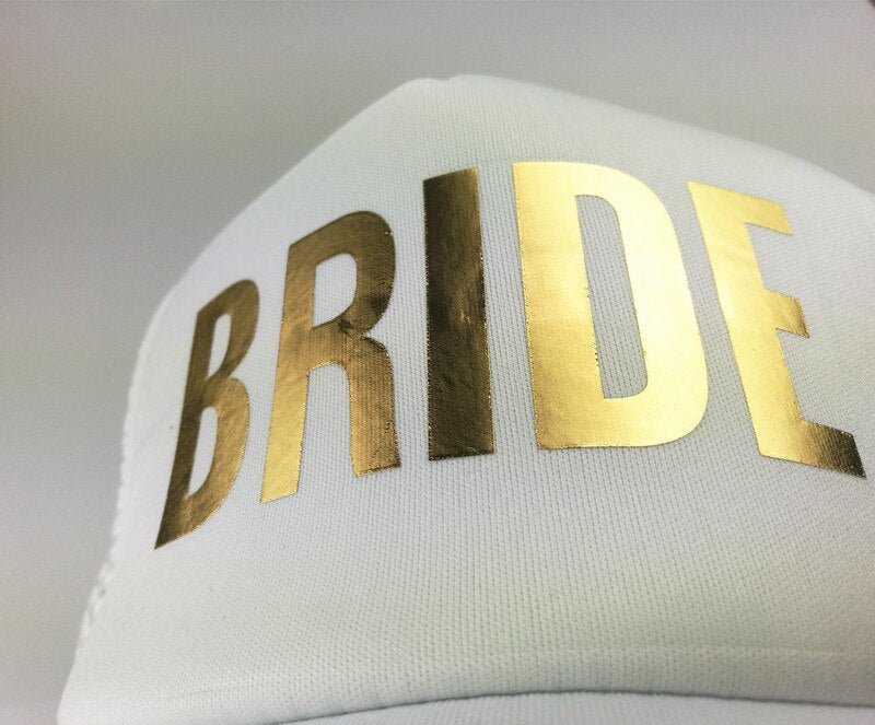 C&Fung 2018 new BRIDE TEAM BRIDE Bachelorette Hats Wedding party Trucker Caps White Neon gold glitter print hats summer style