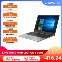 将图片加载到图库查看器,CHUWI HeroBook Plus 15.6 Inch 1920*1080 Display Intel Celeron J4125 Quad Core Processor LPDDR4X 12GB 256GB SSD Windows 10 Laptop