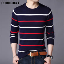 Charger l'image dans la galerie, COODRONY Brand Sweater Men Fashion Casual Striped O-Neck Pull Homme Spring Autumn Cotton Knitwear Pullover Clothing Jersey C1003