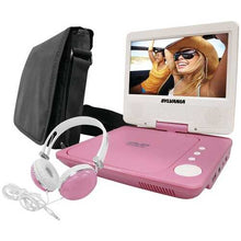 Load image into Gallery viewer, Sylvania SDVD7060-COMBO-PINK 7" Swivel-Screen Portable DVD Player Bundle (Pink)
