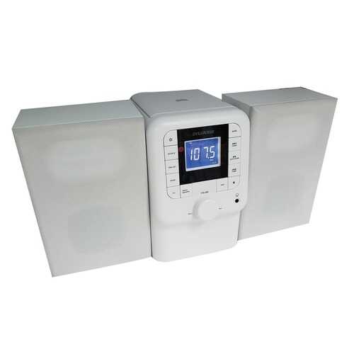 SYLVANIA SRCD2732BT-WHITE Bluetooth Micro System with FM Radio and CD Player (White)