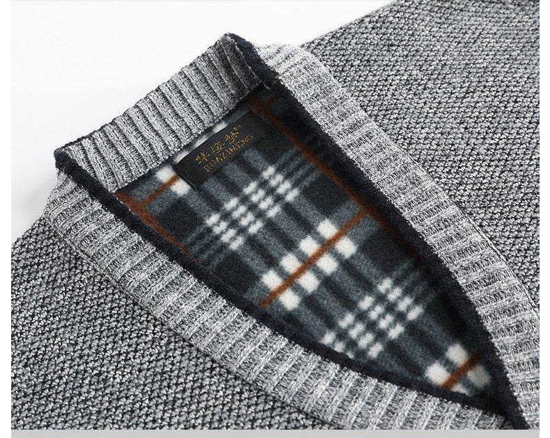 Cardigan 2021 Men's Fashion Sweaters New Outdoors Solid Long Sleeves Thick Classic Keep Warm Male Spring Autumn Winter MOOWNUC