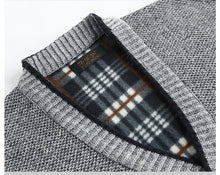 將圖片載入圖庫檢視器 Cardigan 2021 Men's Fashion Sweaters New Outdoors Solid Long Sleeves Thick Classic Keep Warm Male Spring Autumn Winter MOOWNUC