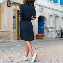 Load image into Gallery viewer, Casual Shirt Dresses Women Summer Sexy A-Line Dress Plus Size Office Dress Buttons Turn-Down 3/4 Sleeve Elegant Dresses Vestidos