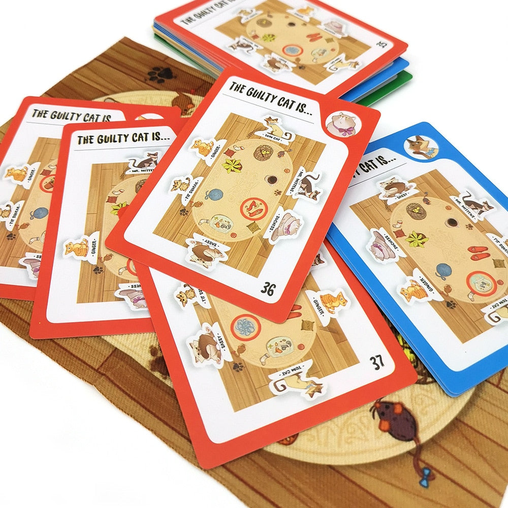 Cat Crimes Dog Crimes Brain Board Game for Boys and Girls Kids Family Party Blame Logic Fun Card Game Smart Playing cards