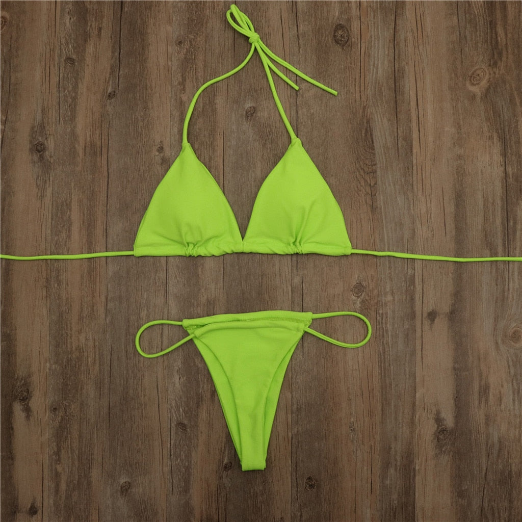 Cheap Women Bikini Set Brazilian Swimsuits Push-up Bra Sexi Two Piece Swim Suit Swimwear Beachwear Bathing Swim Sex Bikini Girls