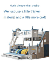 将图片加载到图库查看器,Children's bed out of bed boys mother bed slide up and down the American mother and child bed teen high and low bed bunk bed