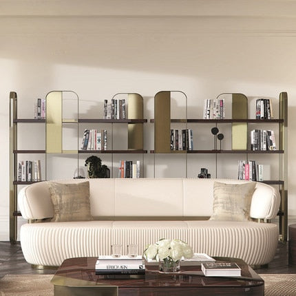 China modern creative design metal wooden bookshelf fashionable elegant shelf for studio study office