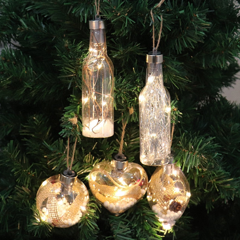 Christmas Decoration LED Lights Plastic Balls Glowing Pendant Ornaments for Home ChristmasTree