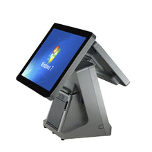 Load image into Gallery viewer, ComPOSxb dual screen 15 inch capacitive touch screen+12 inch lcd pos terminal with 80mm built-in thermal printer for restaurant