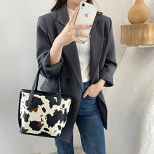Load image into Gallery viewer, Cow Pattern Vegetable Basket Portable Shopping Bag Luxury Handbags Women Bags Designer Bags for Women 2020 Crossbody Bag