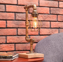 Load image into Gallery viewer, Creative decorative table lamp American industrial style retro personality cafe bar pipe iron adjustable desk lamp LED lighting