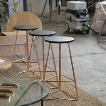将图片加载到图库查看器,Custom Nordic Solid Wood Triangle Bar Stools Creative Bar Chairs Lounge Chairs Bar Stools Bar Table Chairs High Chairs Stools