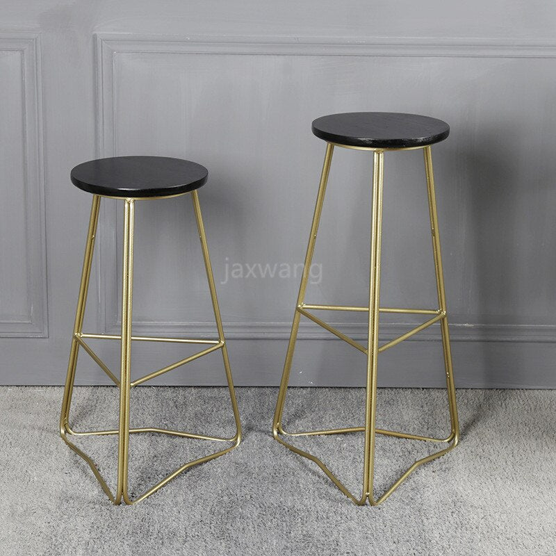 Custom Nordic Solid Wood Triangle Bar Stools Creative Bar Chairs Lounge Chairs Bar Stools Bar Table Chairs High Chairs Stools