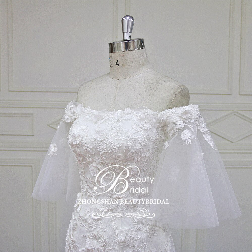 Mermaid Wedding Dresses Appliques Lace Up Back Bridal Gowns Vestido De Novias Wedding Dress XF17029