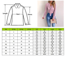 将图片加载到图库查看器,Cysincos Chiffon Blouses Women 2020 Summer Fashion Long Sleeve V-neck Pink Shirt Office Blouse Slim Casual Tops Female Plus Size