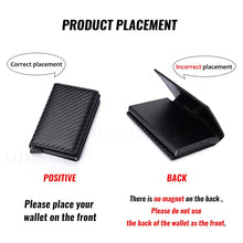 將圖片載入圖庫檢視器 DIENQI Carbon Fiber Card Holder Wallets Men Brand Rfid Black Magic Trifold Leather Slim Mini Wallet Small Money Bag Male Purses