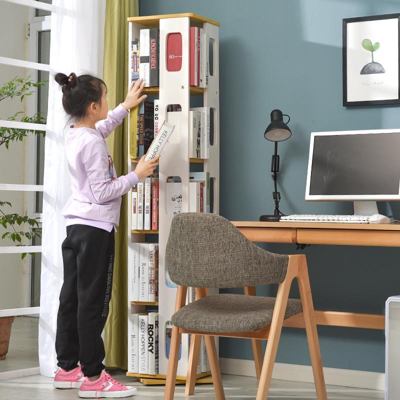 Decoration Industrielle Kid Mueble De Madera Rotate Rotatable Modern Bookcase Libreria Scaffale Home Furniture Bookshelf Case