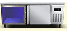 Load image into Gallery viewer, Double Temperature Kitchen Stainless Steel Under-Counter Refrigerator Blu-ray Glass Doors Commercial Refrigerator Freezer