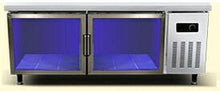 Load image into Gallery viewer, Double Temperature Kitchen Stainless Steel Under-Counter Refrigerator Blu-ray Glass Doors Commercial Refrigerator Freezer