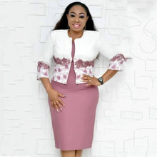 Load image into Gallery viewer, Elegant 2 Piece Sets Office Plus Size Dress Summer Autumn Midi Dress 2019  Casual O-neck Bodycon Women Dresses Vestidos Dress Suit