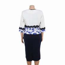 Load image into Gallery viewer, Elegant 2 Piece Sets Office Plus Size Dress Summer Autumn Midi Dress 2019  Casual O-neck Bodycon Women Dresses Vestidos Dress Suit