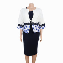 Load image into Gallery viewer, Elegant 2 Piece Sets Office Plus Size Dress Summer Autumn Midi Dress 2019  Casual O-neck Bodycon Women Dresses Vestidos Dress Suit