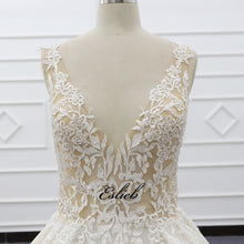 Load image into Gallery viewer, Eslieb Nude tulle Lace beads Ball Gown wedding dress 2020 shining wedding dress vestido de Noiva
