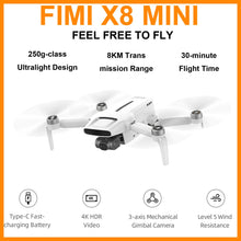 Cargar imagen en el visor de la galería, FIMI X8 Mini Camera Drone 250g-class Drones 8km 4k Professional Mini Drone Quadcopter with Camera GPS Remote control Helicopter