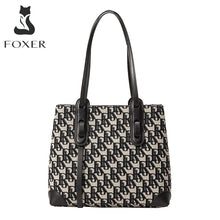 将图片加载到图库查看器,FOXER Fashion Monogram Ladies Handbag Office Women Commuter Large Capacity Soft Shoulder Bag High Quality Casual Tote Bag Women
