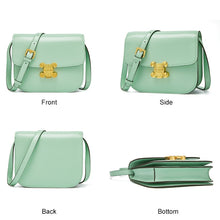 Load image into Gallery viewer, FOXER Original Fashion Ladies Split Leather Shoulder Bag High Quality Messenger Bag Candy Color Clamshell Small Square Bag Woman