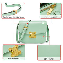 Load image into Gallery viewer, FOXER Original Fashion Ladies Split Leather Shoulder Bag High Quality Messenger Bag Candy Color Clamshell Small Square Bag Woman