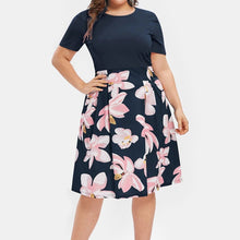 Charger l'image dans la galerie, FREE OSTRICH Plus Size 5XL Women Flower Print Plus Size Midi A Line Dress Mini Dress Shirt Dress summer dress Elegant vestidos