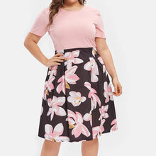 Charger l'image dans la galerie, FREE OSTRICH Plus Size 5XL Women Flower Print Plus Size Midi A Line Dress Mini Dress Shirt Dress summer dress Elegant vestidos