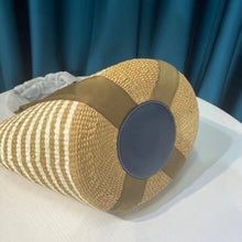 Load image into Gallery viewer, Fashion 2021 New Women's Straw Weave Webbing Letter Printing Splices Basket Bags Female Top Handle Shoulder Bucket Bag Purses