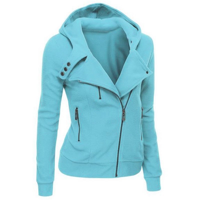 Women's Long Sleeve Hoodie Jackets Zipper Jumper Overcoat Outwear Harajuku Female Sweatshirts