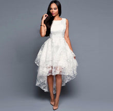 Charger l'image dans la galerie, Women's High Low Sleeveless Dress Elegant Slim Front Short Back Long Puffy Party Dress White Women Tulle Dress