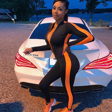 將圖片載入圖庫檢視器 Fitness Jumpsuit Sporty  Rompers Womens Jumpsuit 2019 Workout Patchwork Zipper Long Sleeve Jumpsuits Activewear Autumn