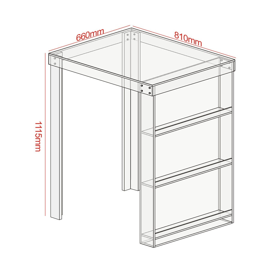 Acrylic Pub Mini Bar Table With Storage Wine Bottle Rack-Perfect for Small Living Room (Flat packed)