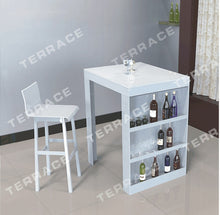 Charger l'image dans la galerie, Acrylic Pub Mini Bar Table With Storage Wine Bottle Rack-Perfect for Small Living Room (Flat packed)