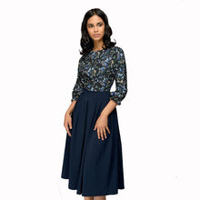 Cargar imagen en el visor de la galería, Floral Print Patchwork Dresses Women Spring Casual Loose 3/4 Butterfly Sleeve Dress Slim Elegant Breathable Dresses 2019 Fashion