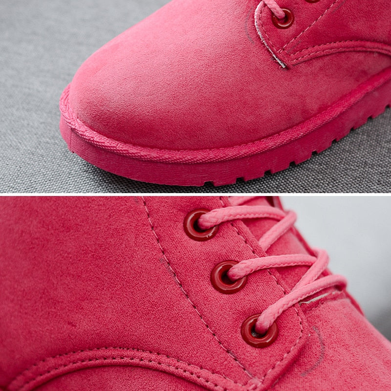 Free shipping Women Boots Faux Suede Snow Boots Women Ankle Boots Warm Fur women booties Solid Winter Boots Leather Women Shoes