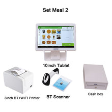 将图片加载到图库查看器,Android POS System Cash Register Machine 10 inch WITH 80mm Thermal Receipt Printer Bluetooth Scanner Built-in WIFI
