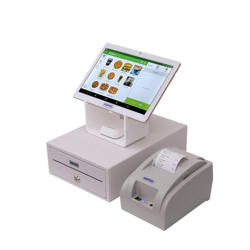 Android POS System Cash Register Machine 10 inch WITH 80mm Thermal Receipt Printer Bluetooth Scanner Built-in WIFI