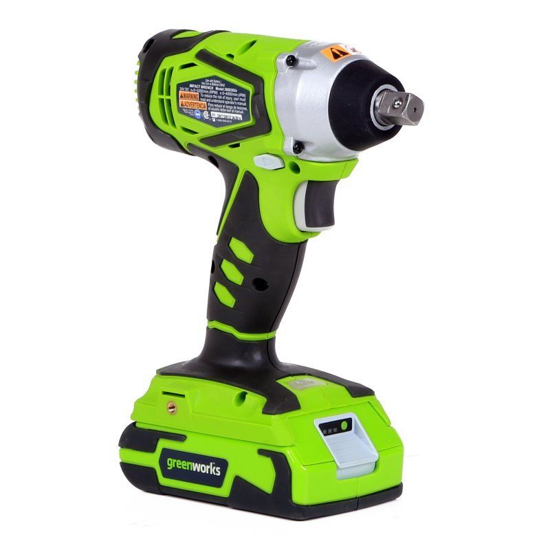 GREENWORKS 24V Lithium Battery 1/2 inch IMPACT WRENCH 300N.m cordless wrench with battery and charger